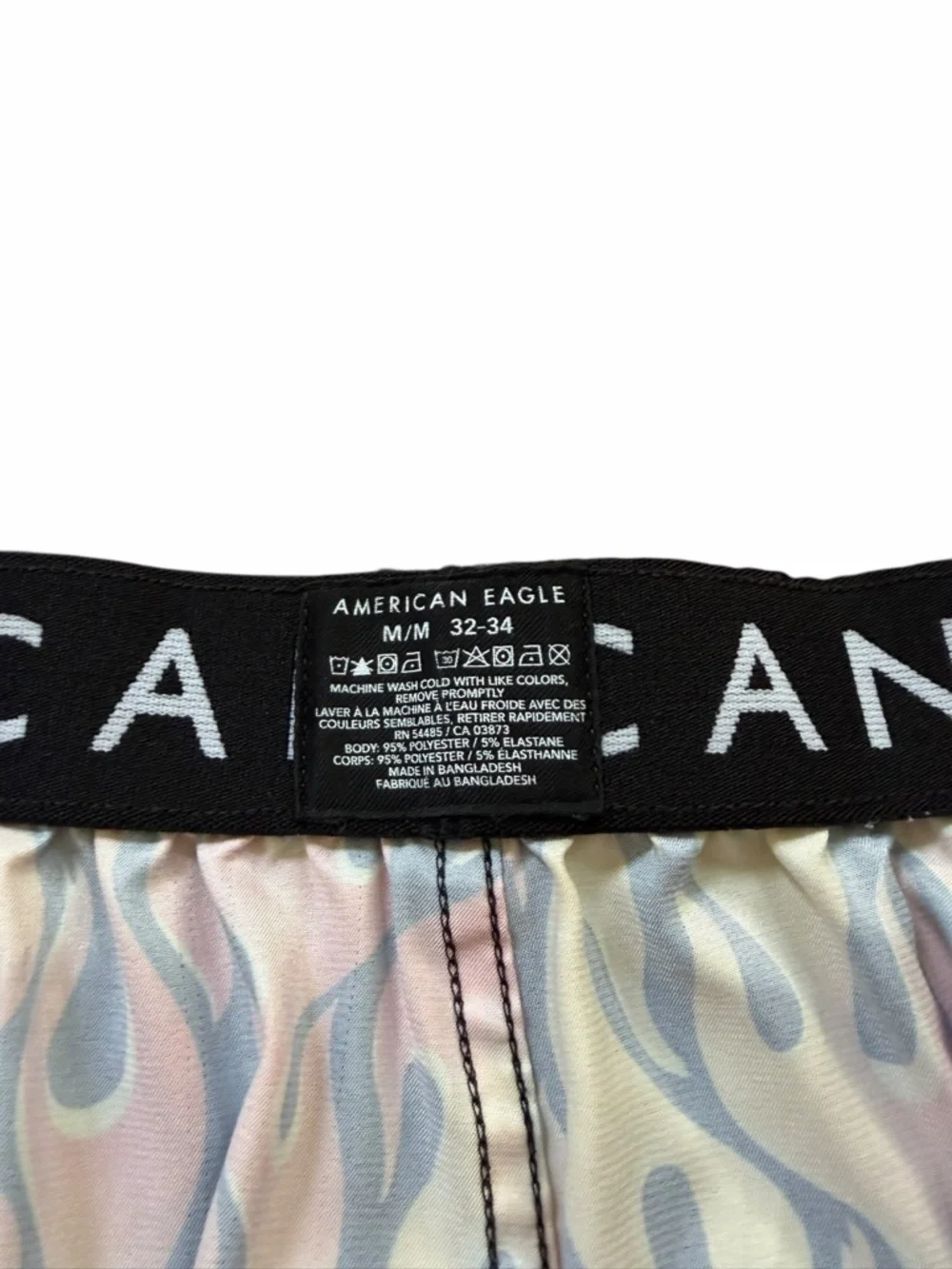 AEO American Eagle Flames Satin Pocket Boxer Shorts